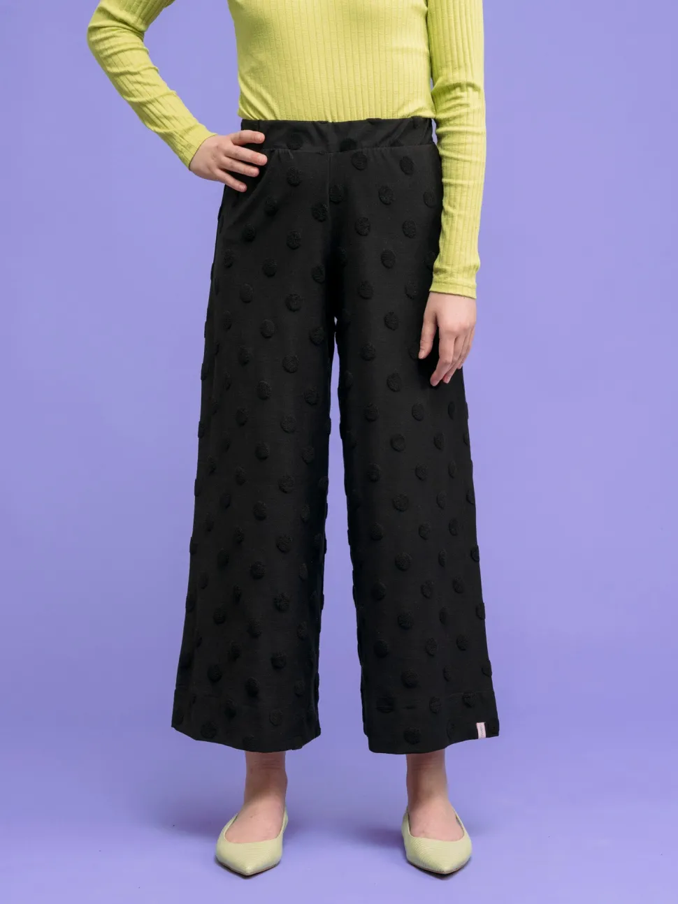 Alex Culottes Housut, Black Big Dot