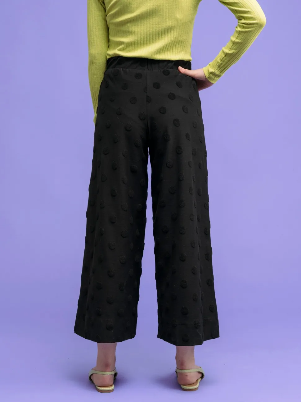 Alex Culottes Housut, Black Big Dot