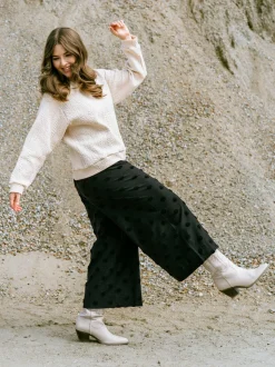 Alex Culottes Housut, Black Big Dot