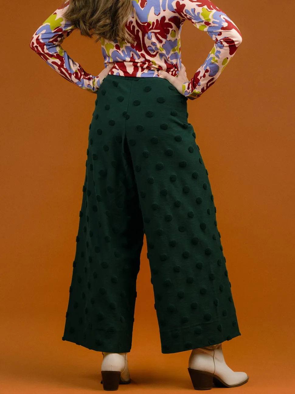 Alex Culottes Housut, Green Big Dot
