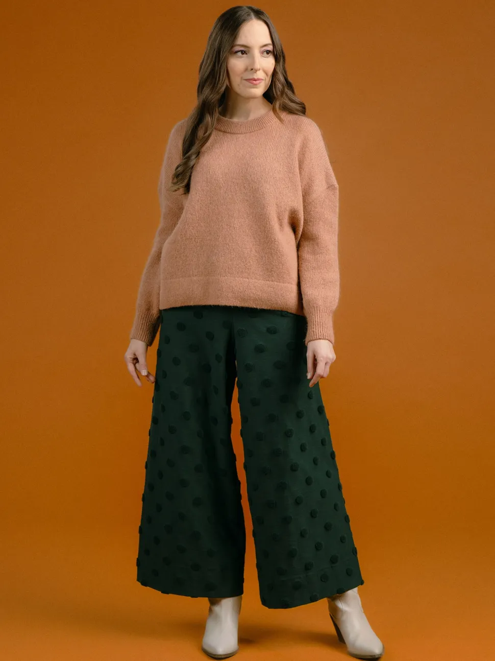 Alex Culottes Housut, Green Big Dot