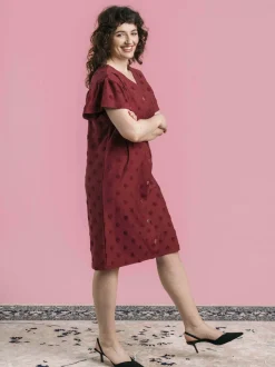 Big Dot Neulosrulla 1 m, Wine Red