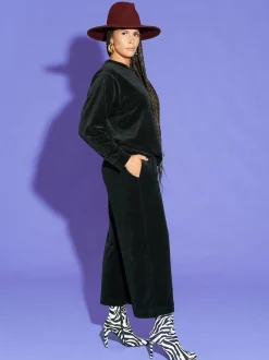 Emily Culottes Housut, Corduroy Black