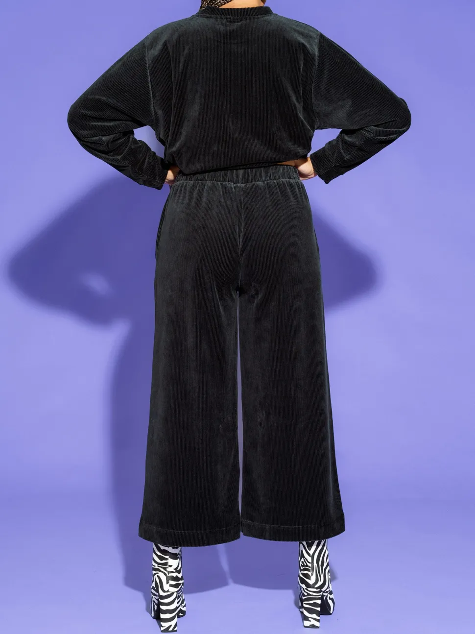 Emily Culottes Housut, Corduroy Black