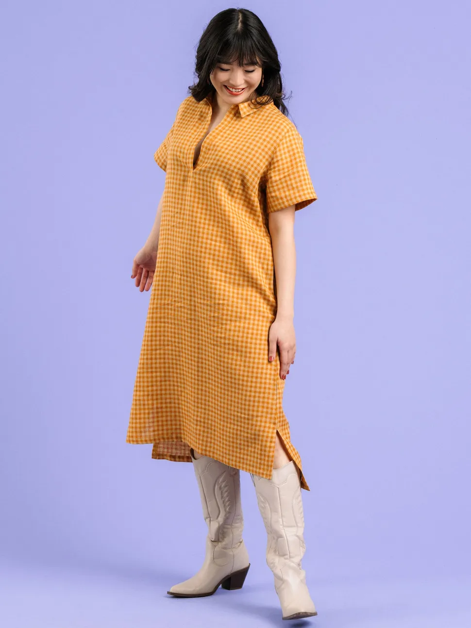 Harper Pellavamekko, Gingham Orange