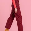Jill Housut, Wine Red Big Dot