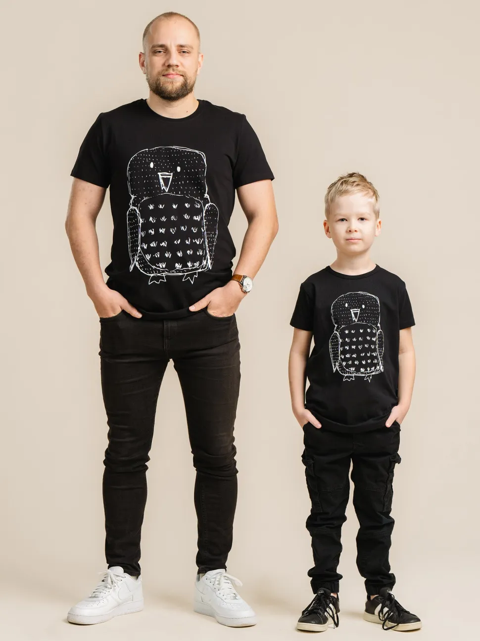 Pöllö T-Paita, Musta