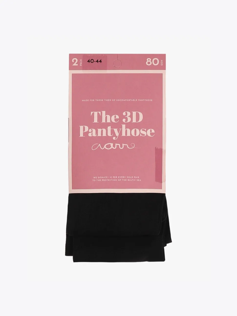 The 3D Pantyhose 80den, Musta (2kpl pakkaus)