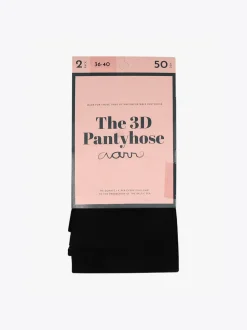 The 3D Pantyhose 50den, Musta (2kpl pakkaus)